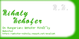 mihaly wehofer business card